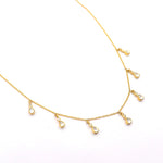 Trending Style Gold Plated Moissanite Gemstone Necklace Jewelry VjewelsIndia