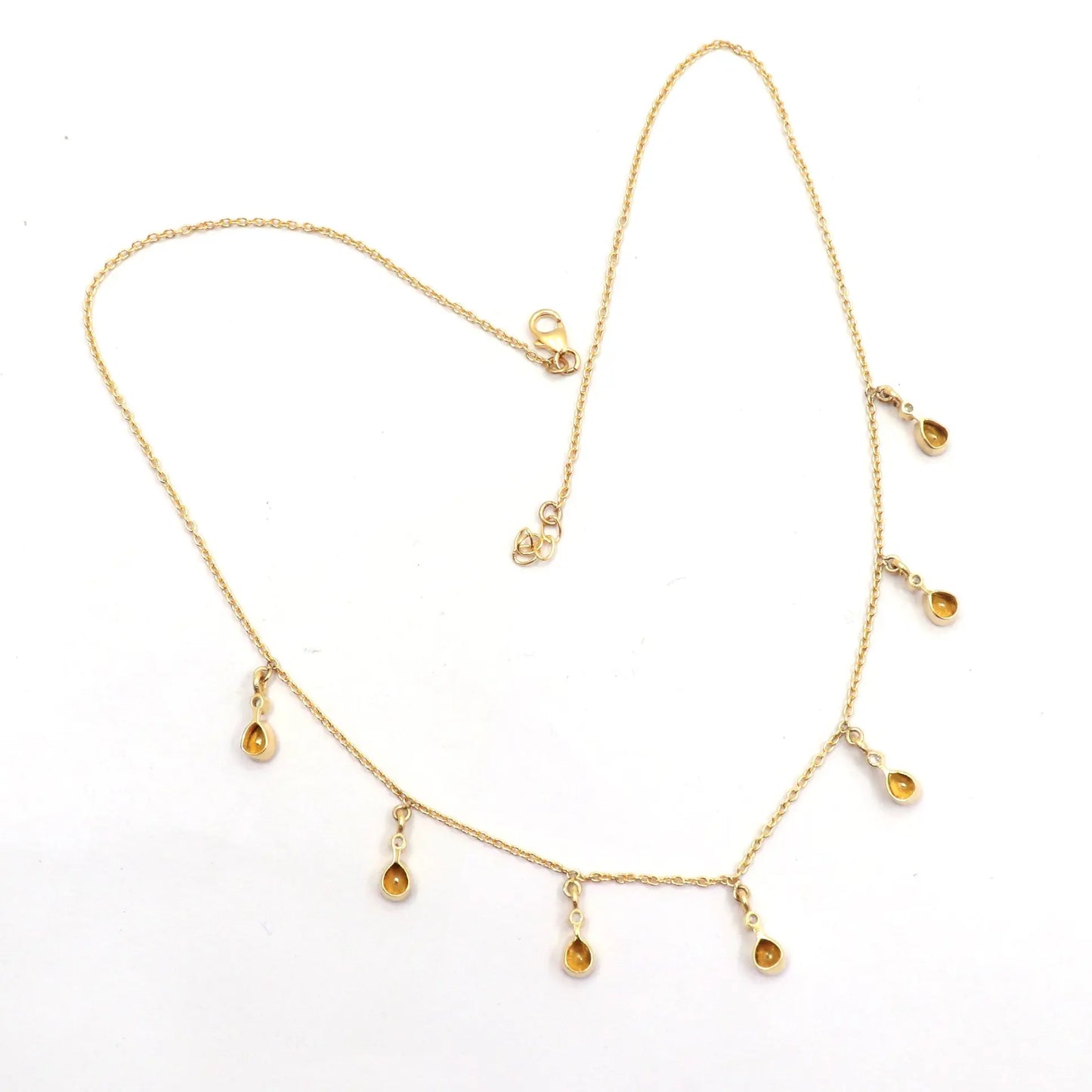 Trending Style Gold Plated Moissanite Gemstone Necklace Jewelry VjewelsIndia