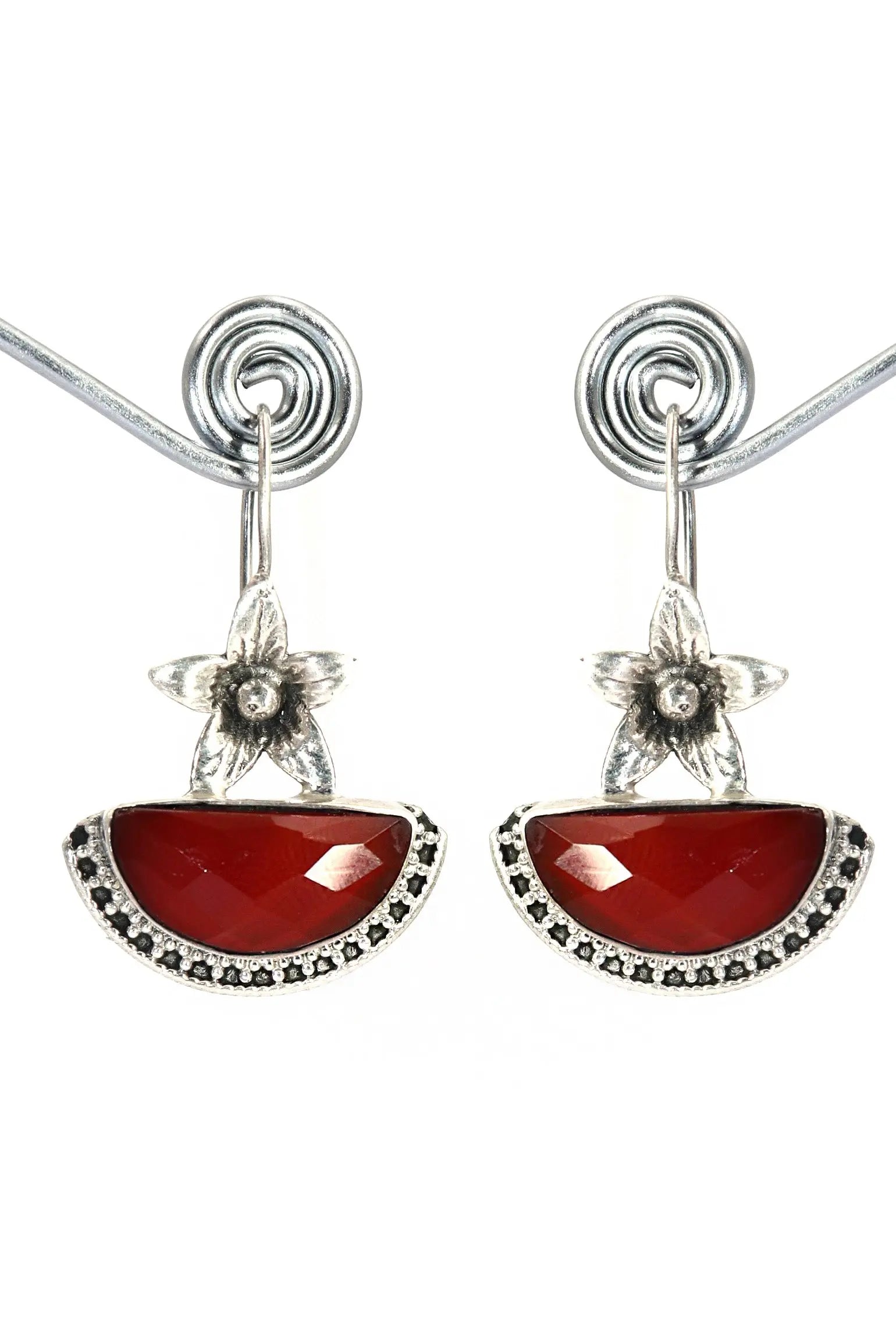 Trendsetting Red Onyx Gemstone Earrings for Modern Women VJewels