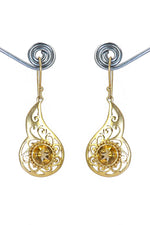 Trendy Gold-Plated Earrings with Eye-Catching Citrine Gemstone Earring Jewelry VJewels