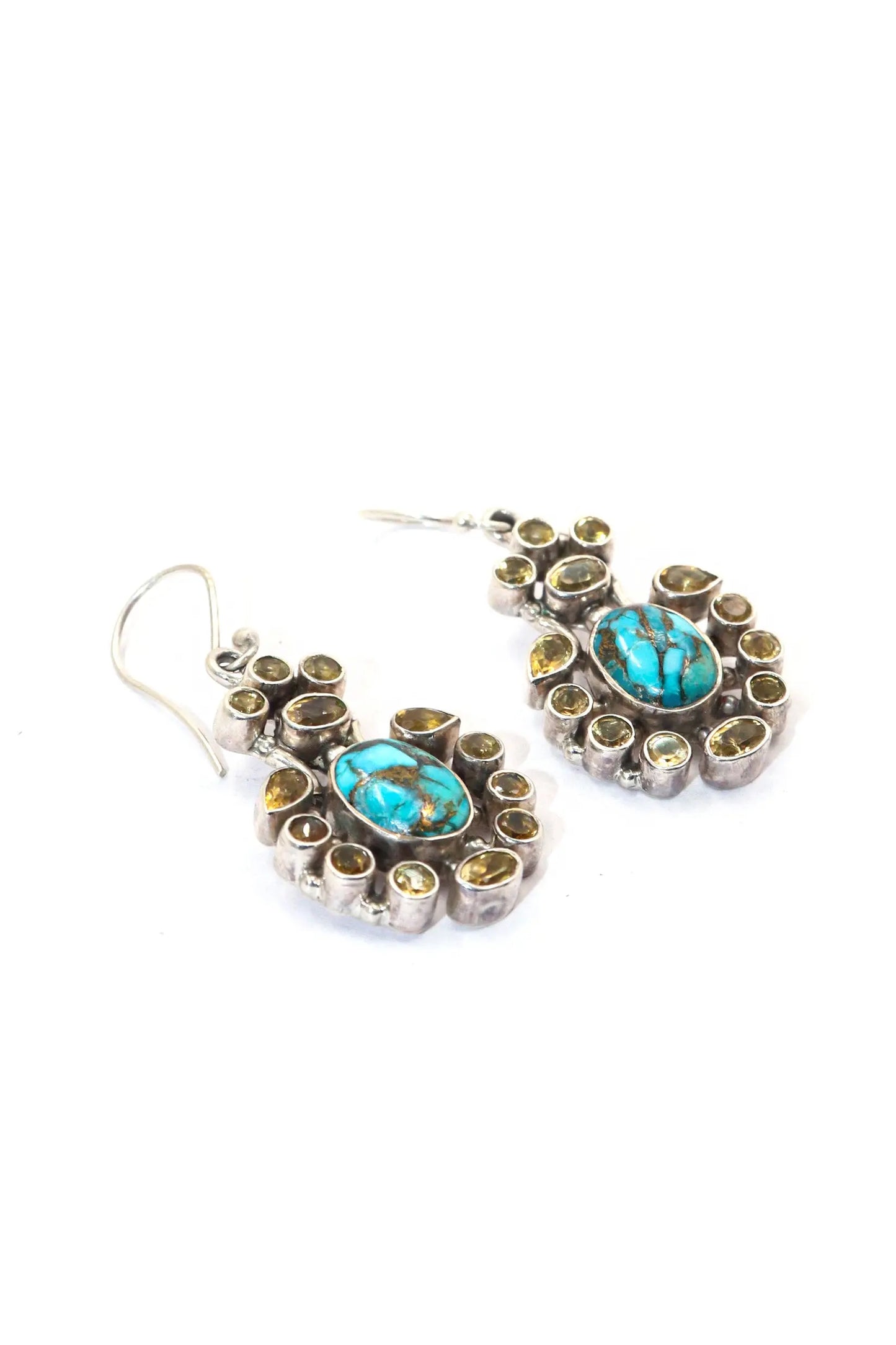 Turquoise & Citrine Gemstone Earring Jewelry VJewels