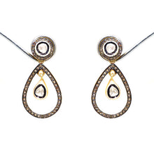 Uncut Diamond Polki With Diamond Dazzling Two Tone Earring Jewelry VJewels