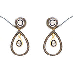 Uncut Diamond Polki With Diamond Dazzling Two Tone Earring Jewelry VJewels