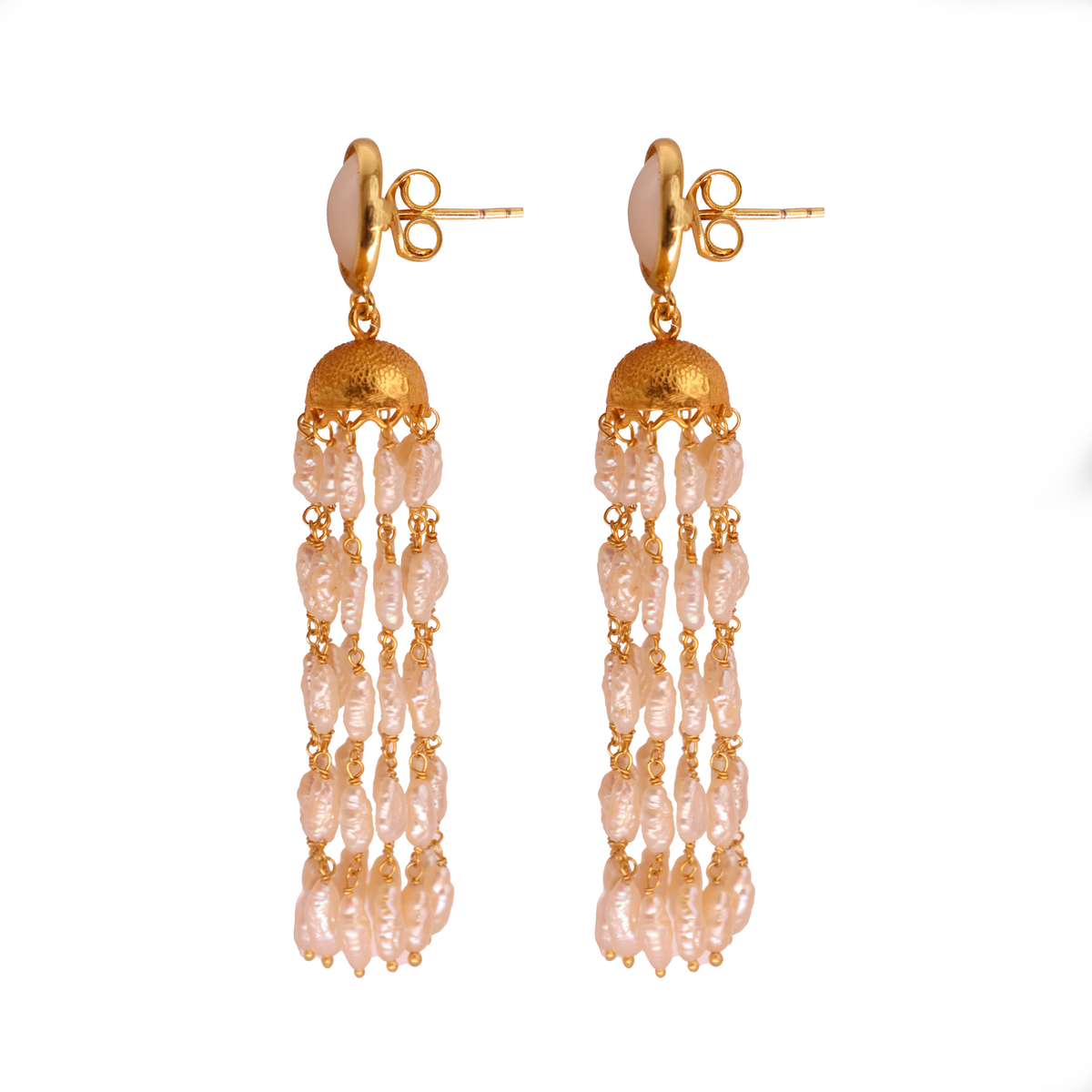 Pearl Sovereign Gold Long Earring