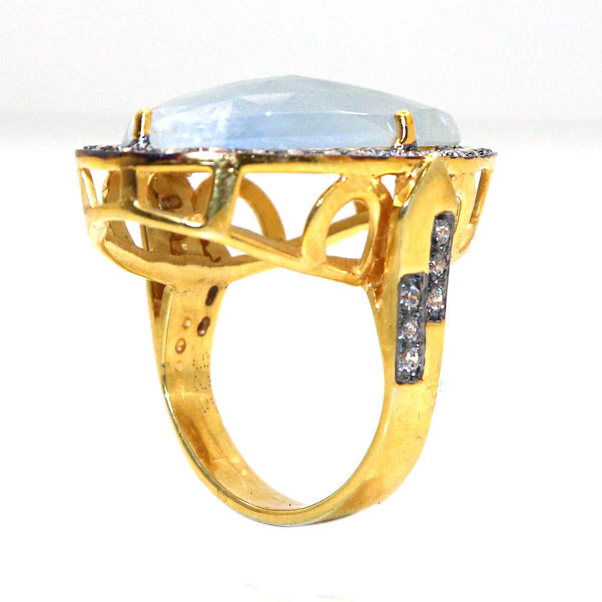 Two-Tone Sapphire Ember Ring