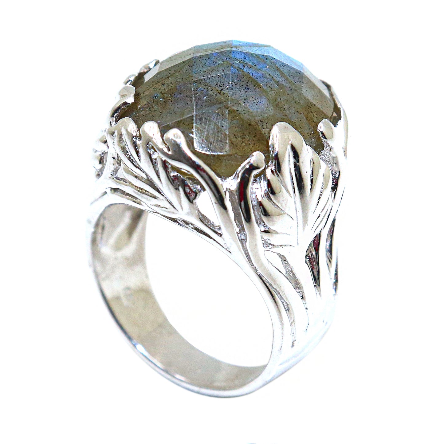 Unique Handcrafted Labradorite Gemstone Ring for Weddings