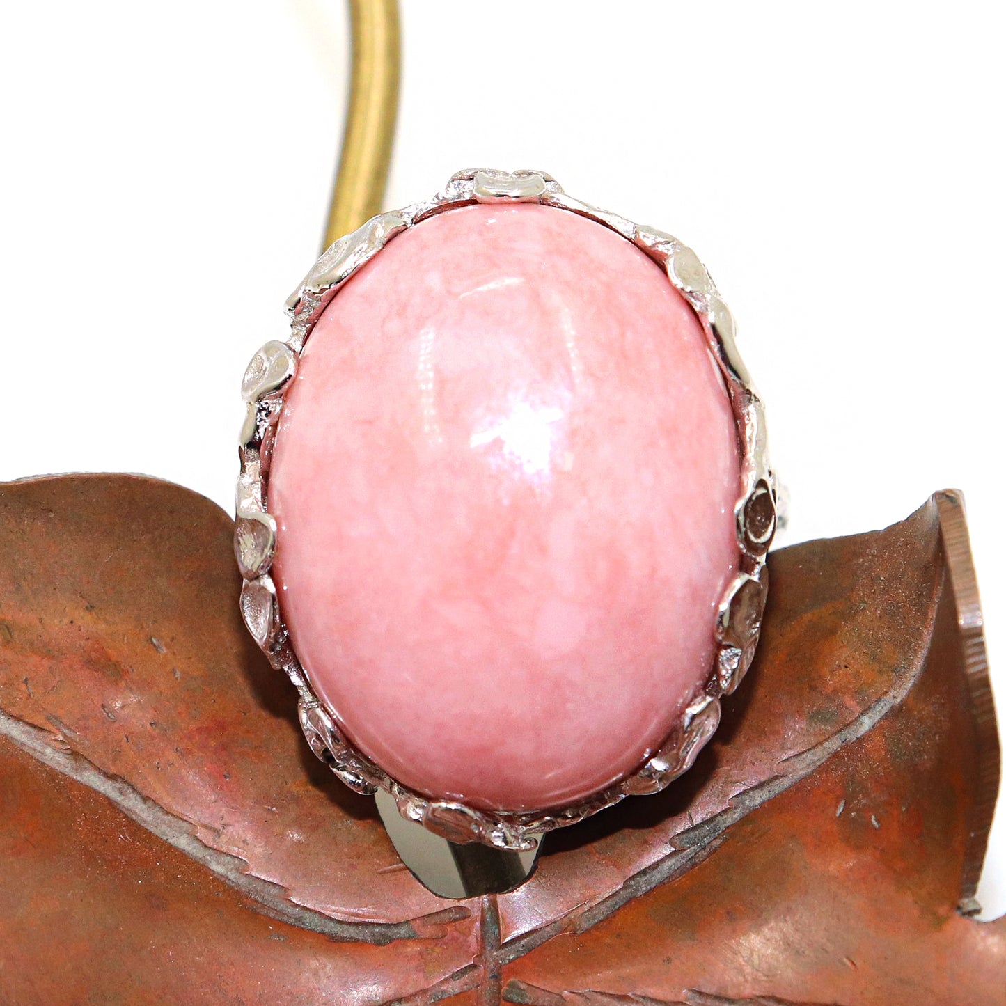 Designer Pink Opal Gemstone Ring for Everyday Style