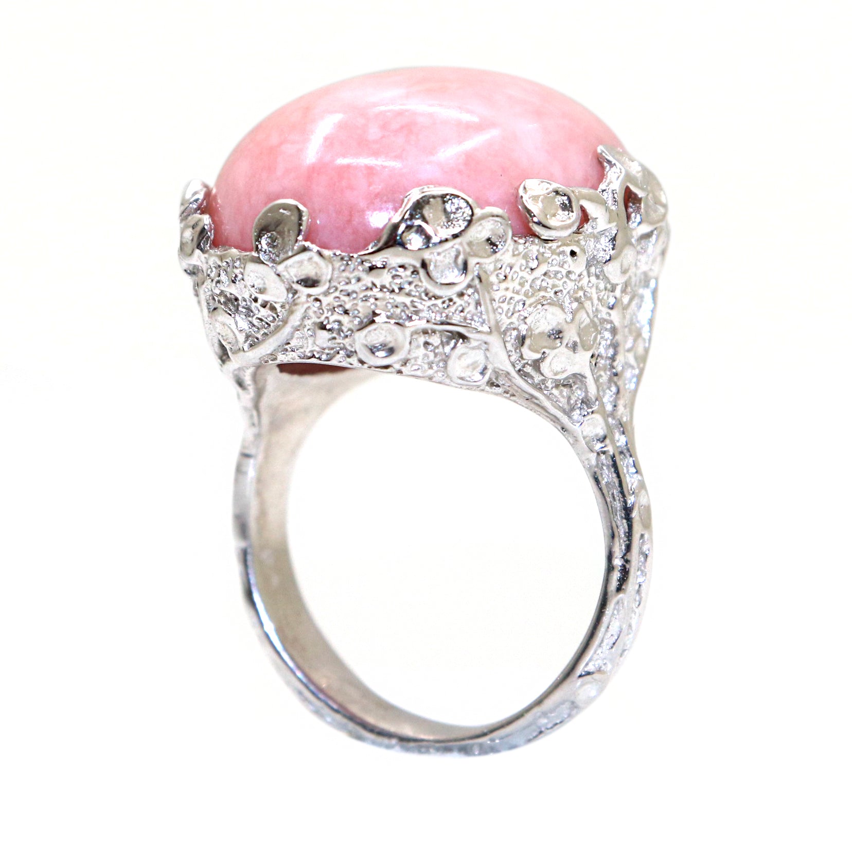 Designer Pink Opal Gemstone Ring for Everyday Style