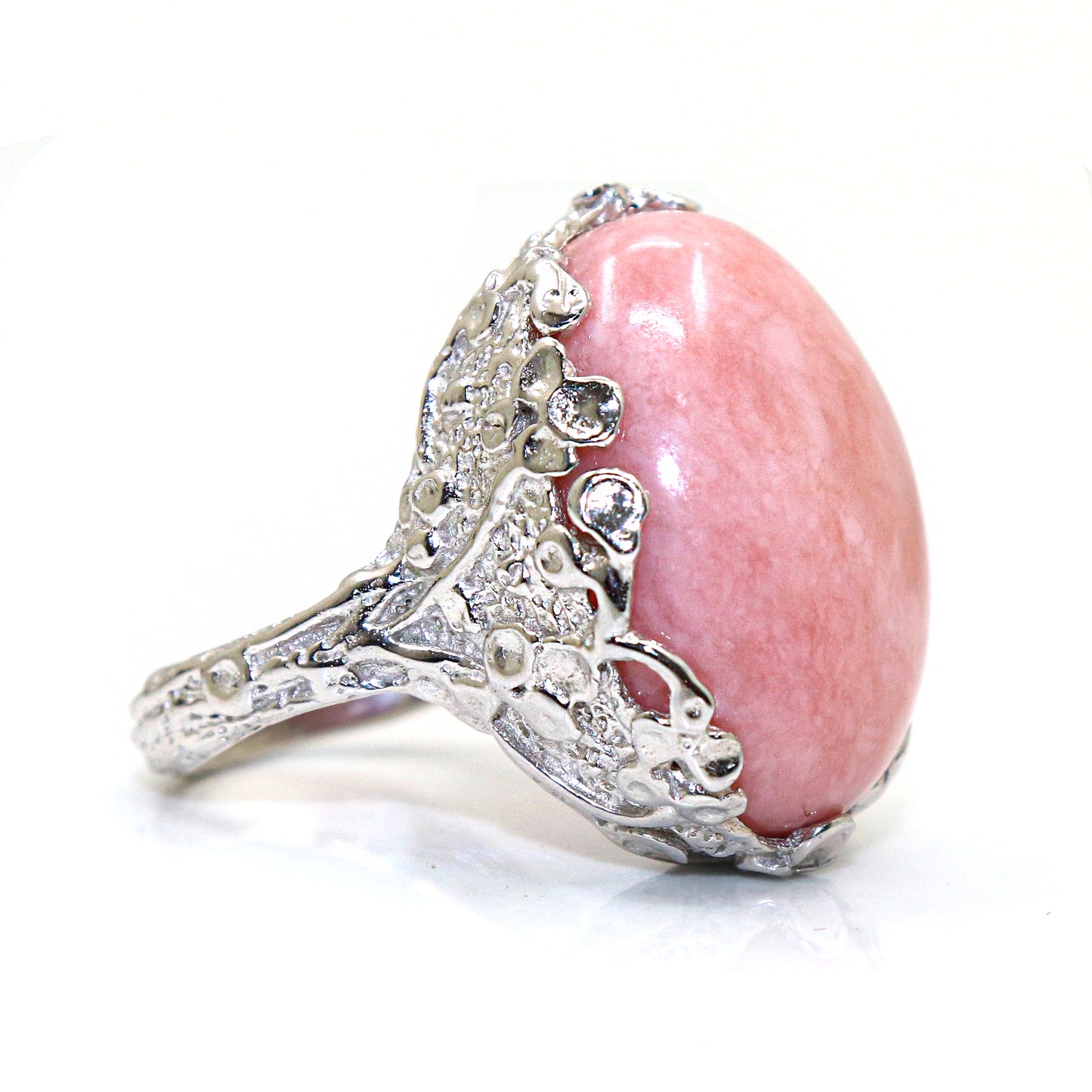 Designer Pink Opal Gemstone Ring for Everyday Style