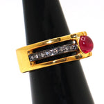 Two-Tone Diamond & Ruby Chic Ring