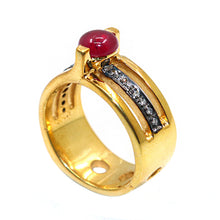 Two-Tone Diamond & Ruby Chic Ring