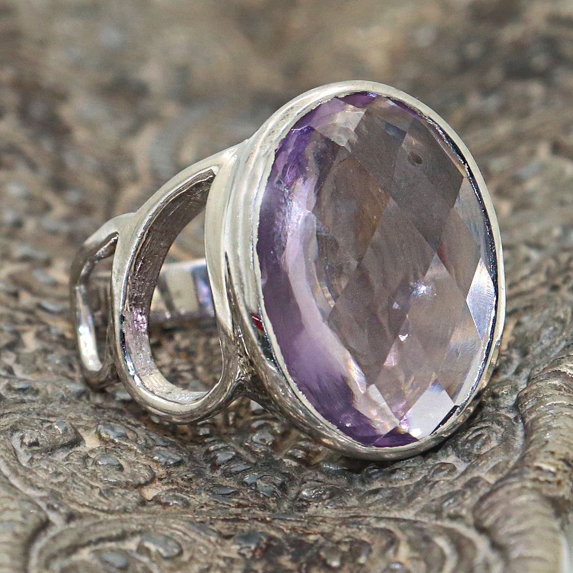 Designer Amethyst Gemstone Ring for Wedding Guests and Bridesmaids