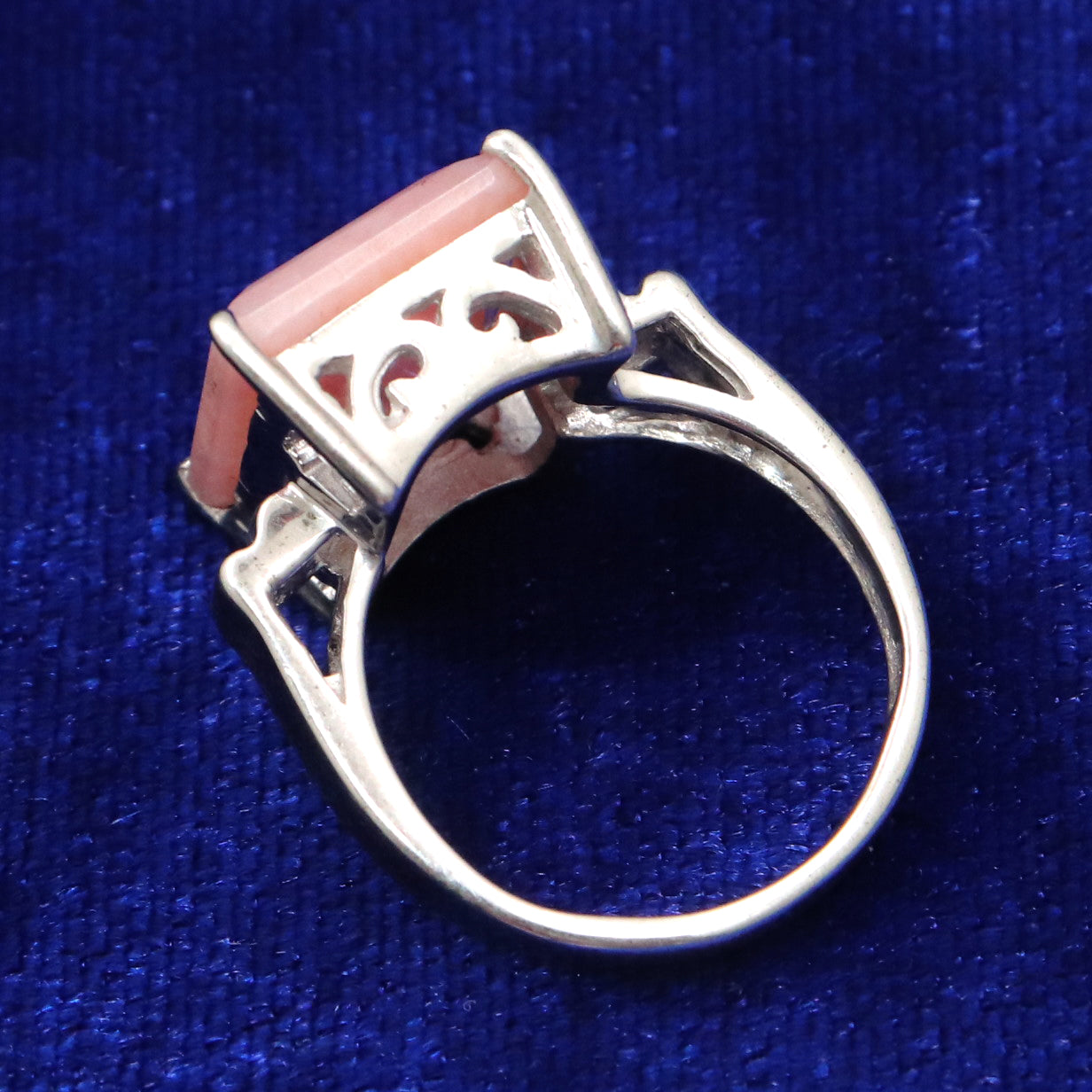 Modern Pink Opal Gemstone Wedding Ring for Her