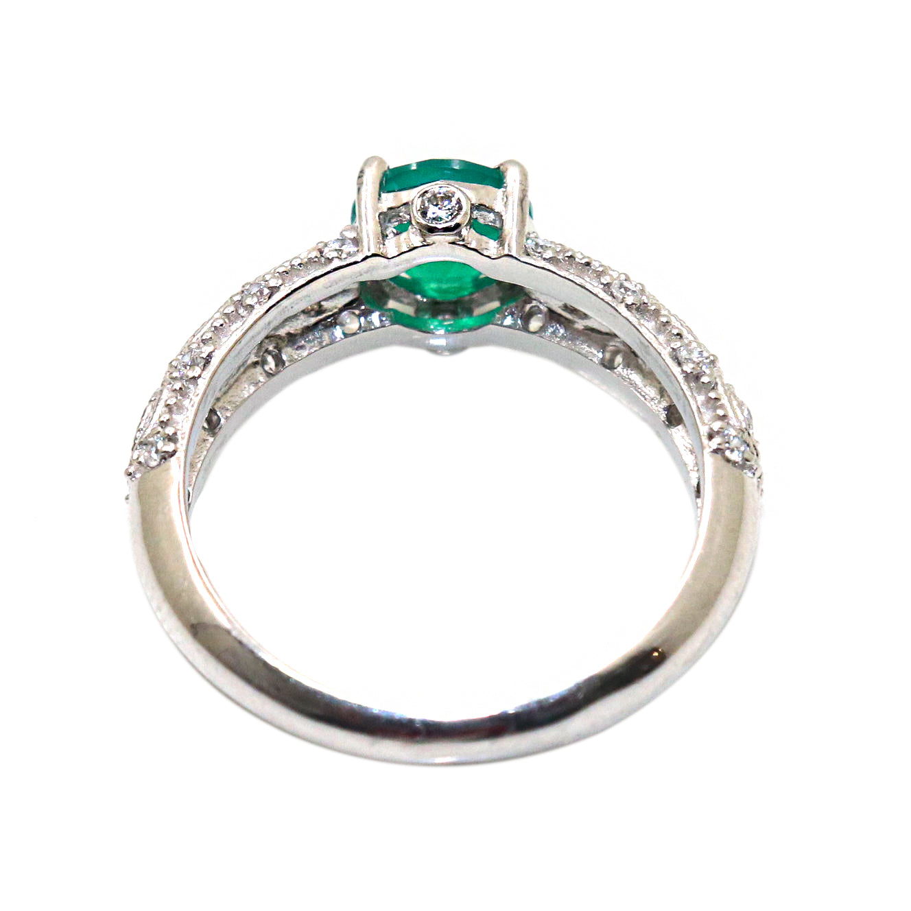 Customizable Green Onyx Gemstone with CZ Ring Jewelry