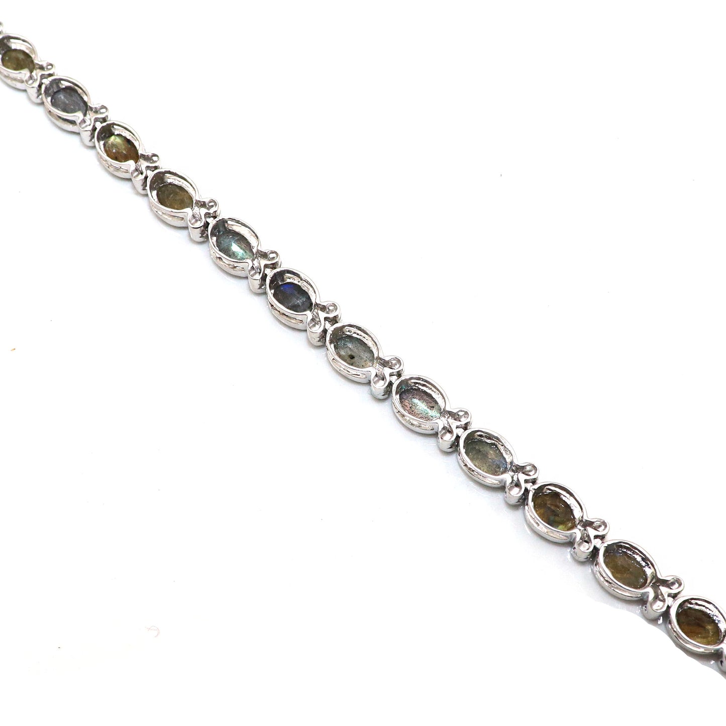 Eye Catchy Labradorite With CZ Gemstone Bracelet Jewelry