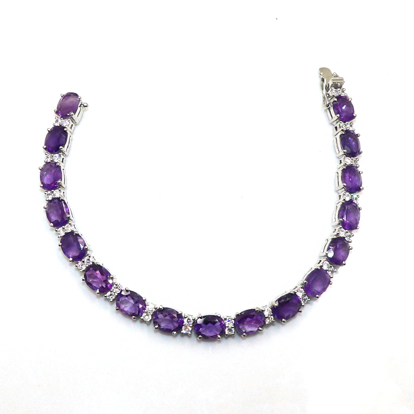 Best Selling Purple Amethyst With CZ Gemstone Bracelet Jewelry