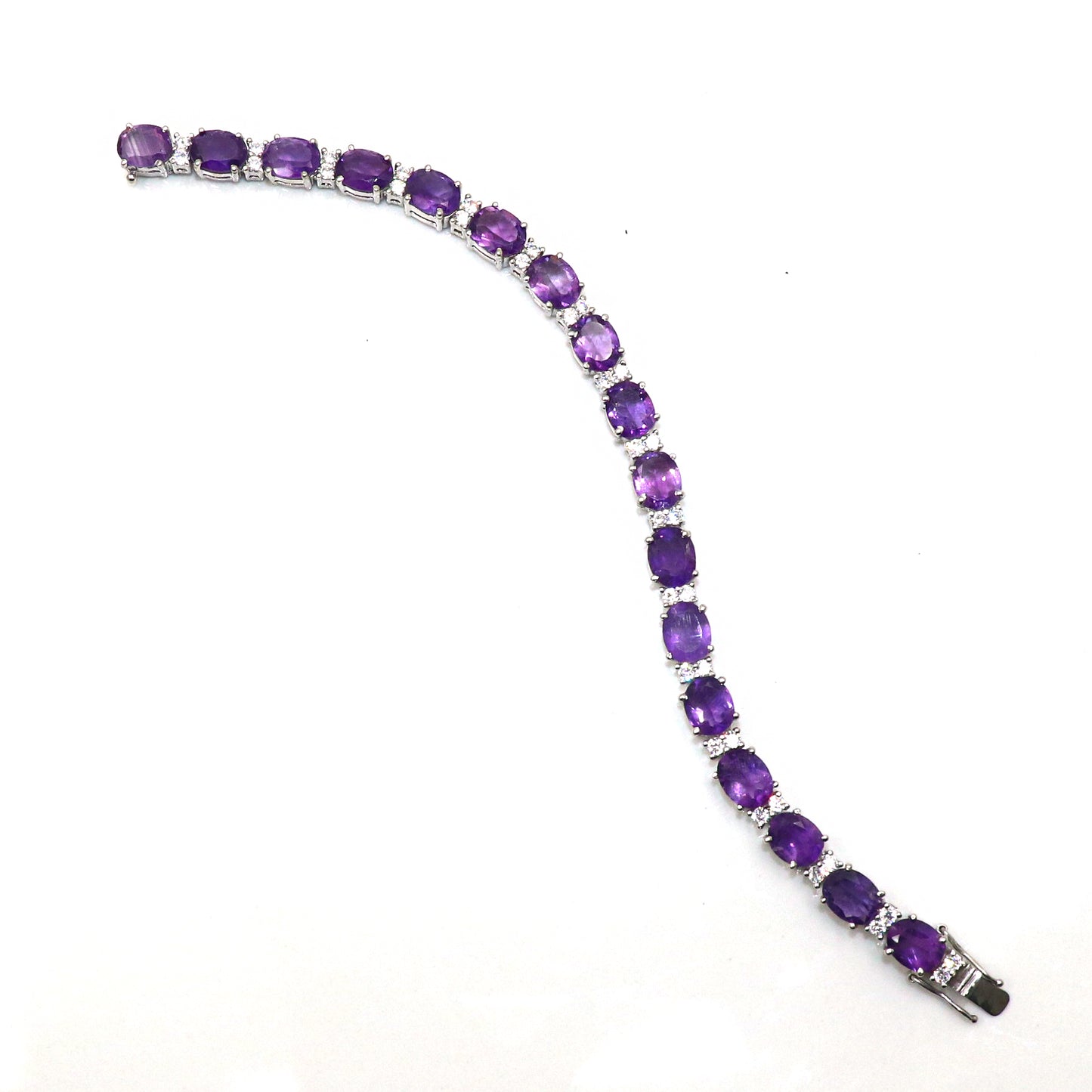 Best Selling Purple Amethyst With CZ Gemstone Bracelet Jewelry