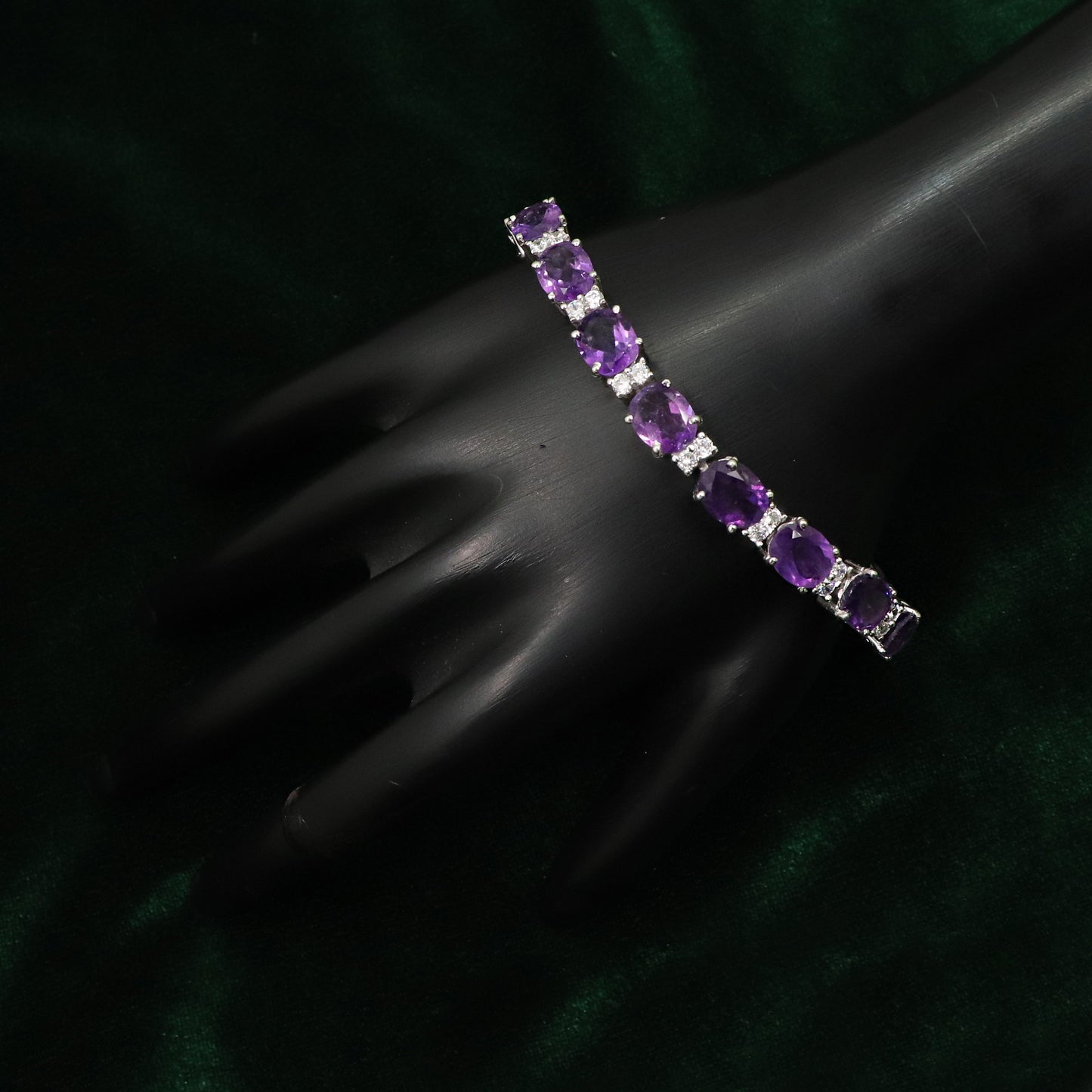 Best Selling Purple Amethyst With CZ Gemstone Bracelet Jewelry