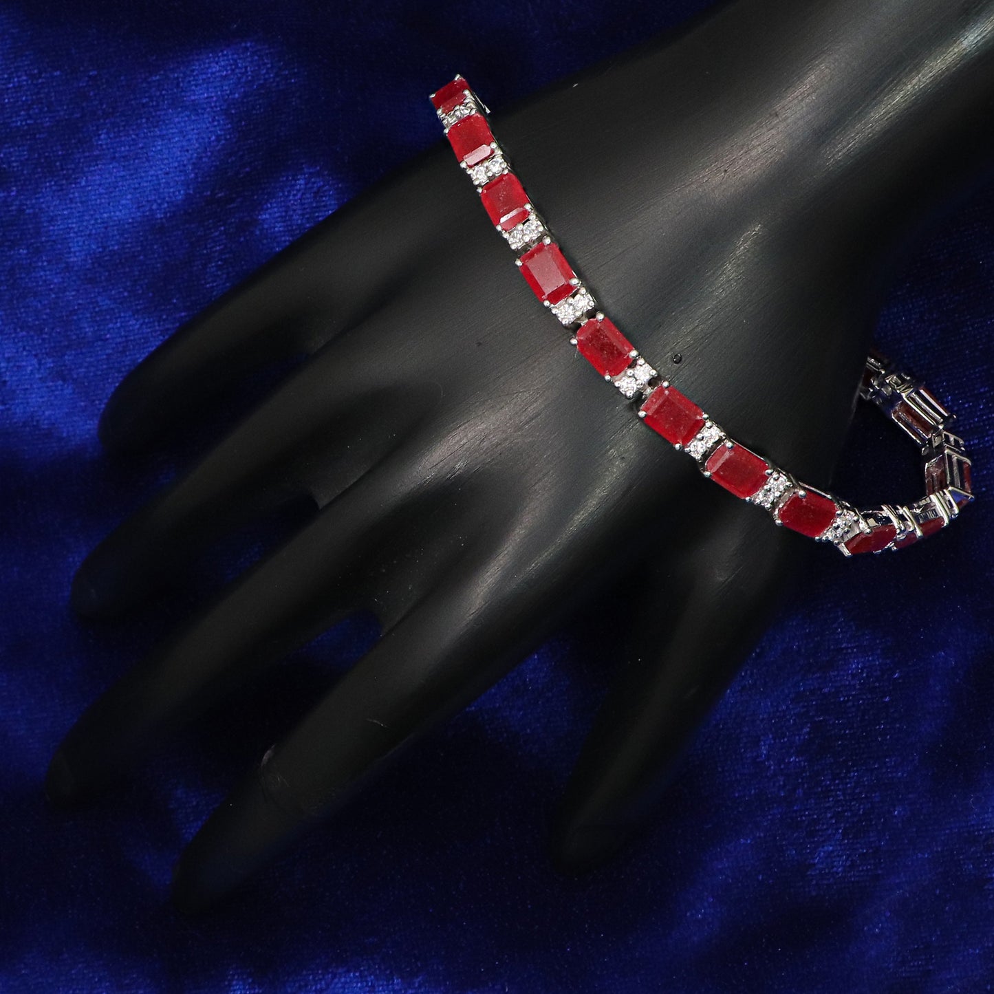 Elegant Ruby With CZ Gemstone Bracelets for Every Occasion