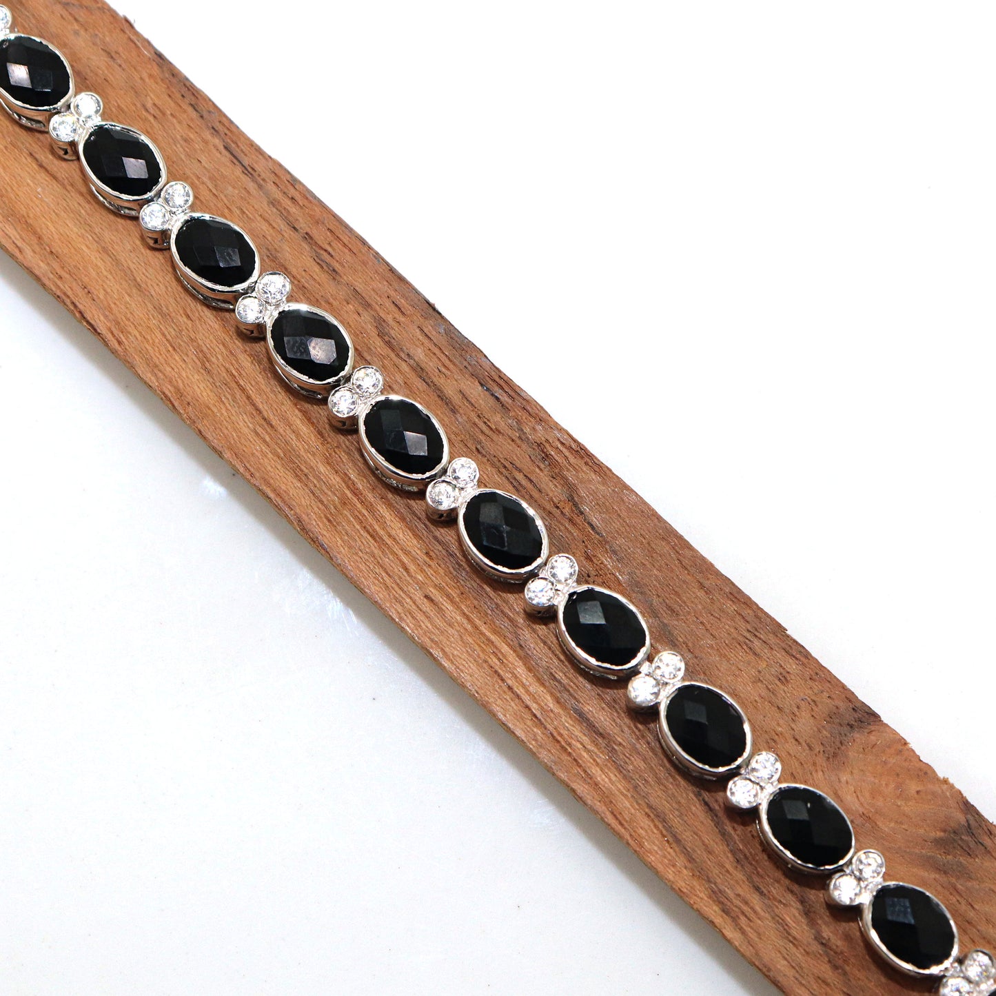 Handmade Black Onyx Gemstone with CZ  Bracelets for Weddings