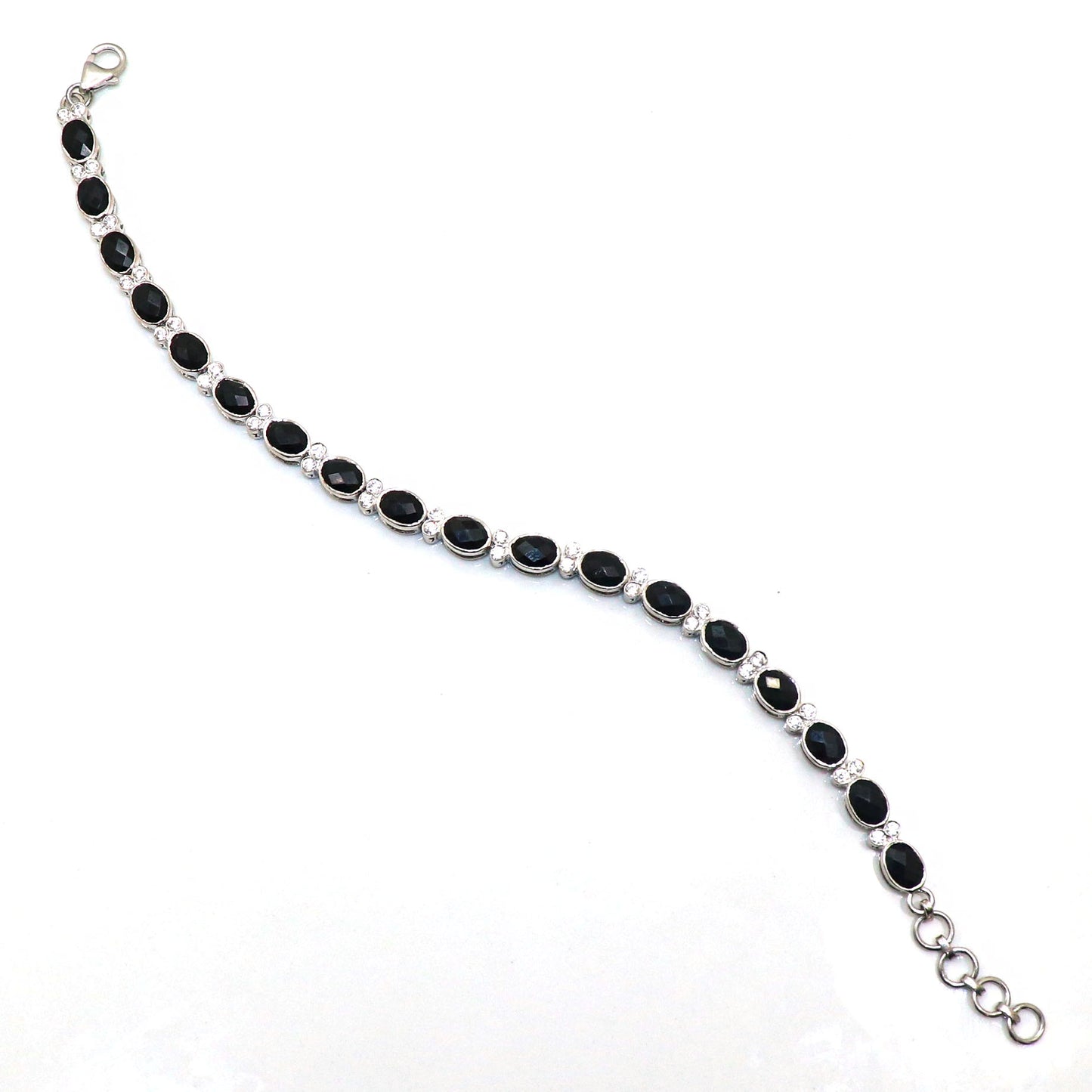 Handmade Black Onyx Gemstone with CZ  Bracelets for Weddings