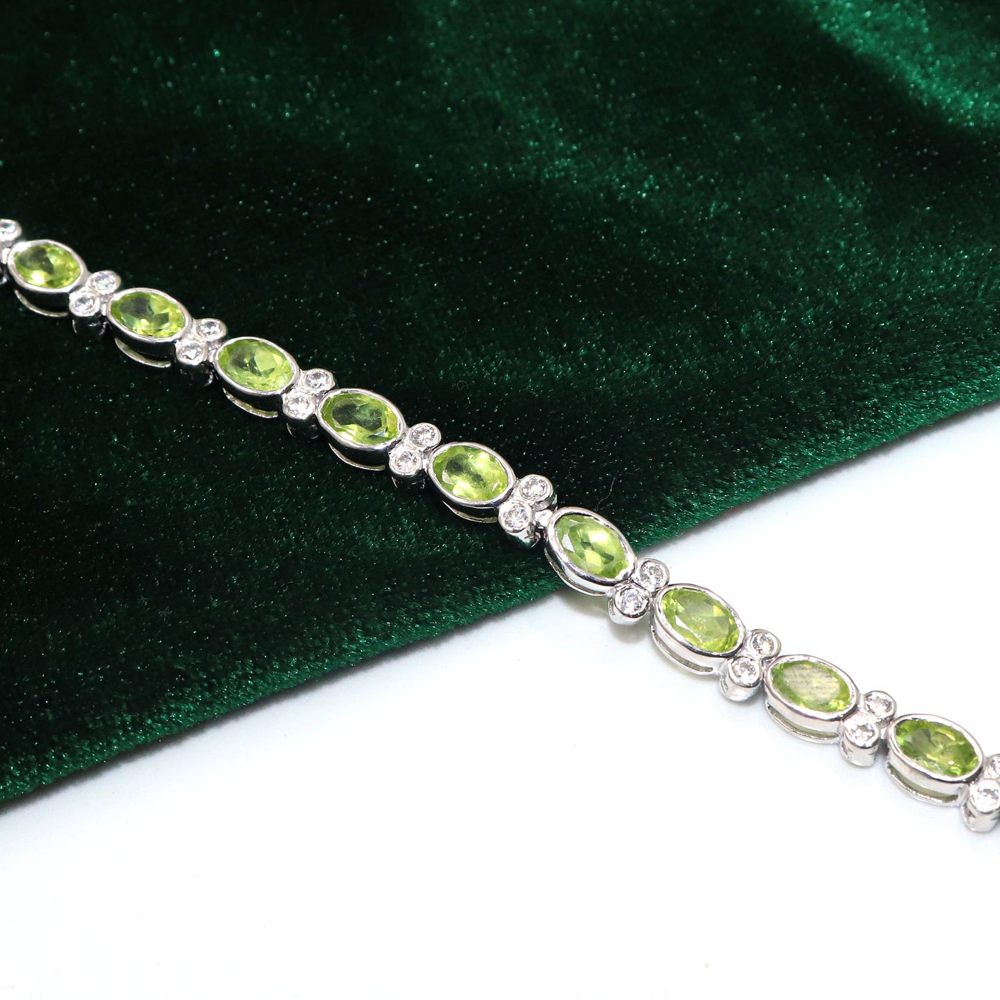 Peridot Gemstone with CZ Bracelets for Everyday Glam