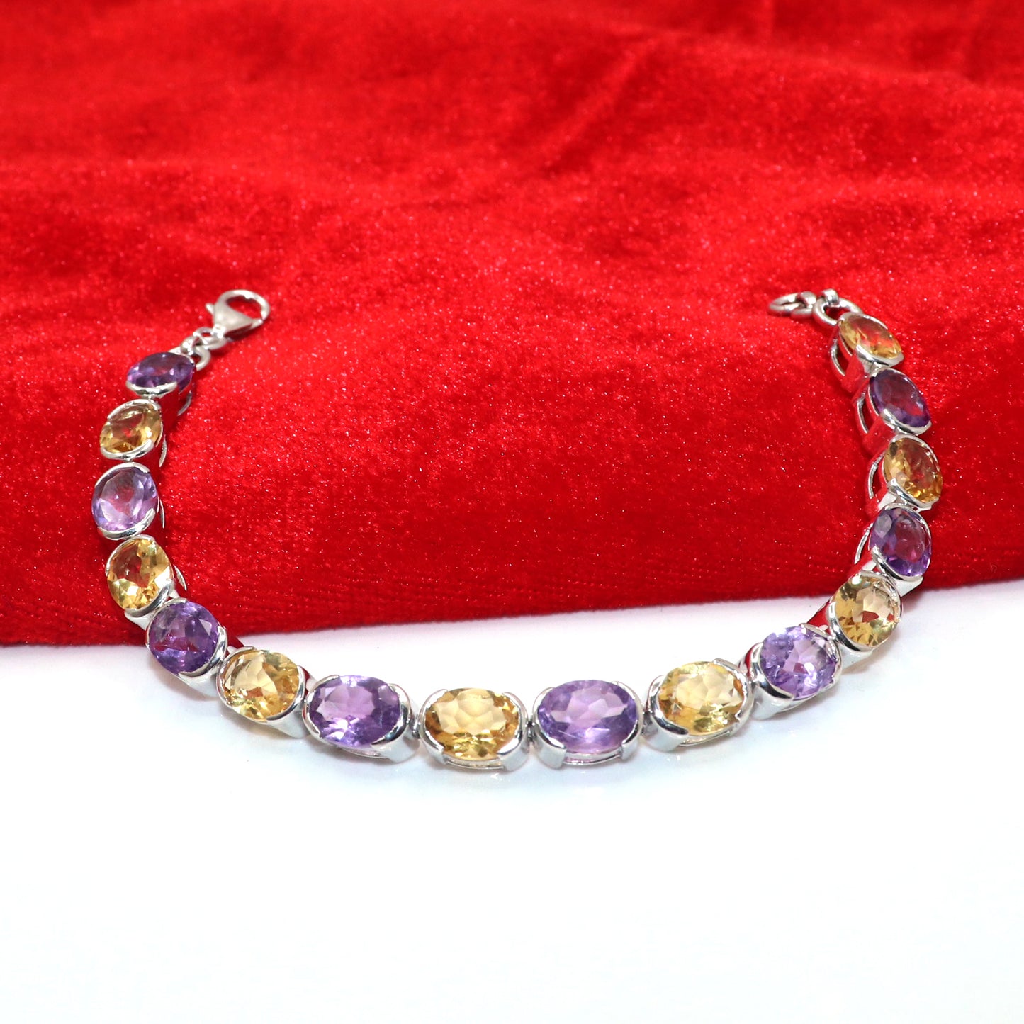 Citrine And Amethyst Gemstone Bracelets for Women