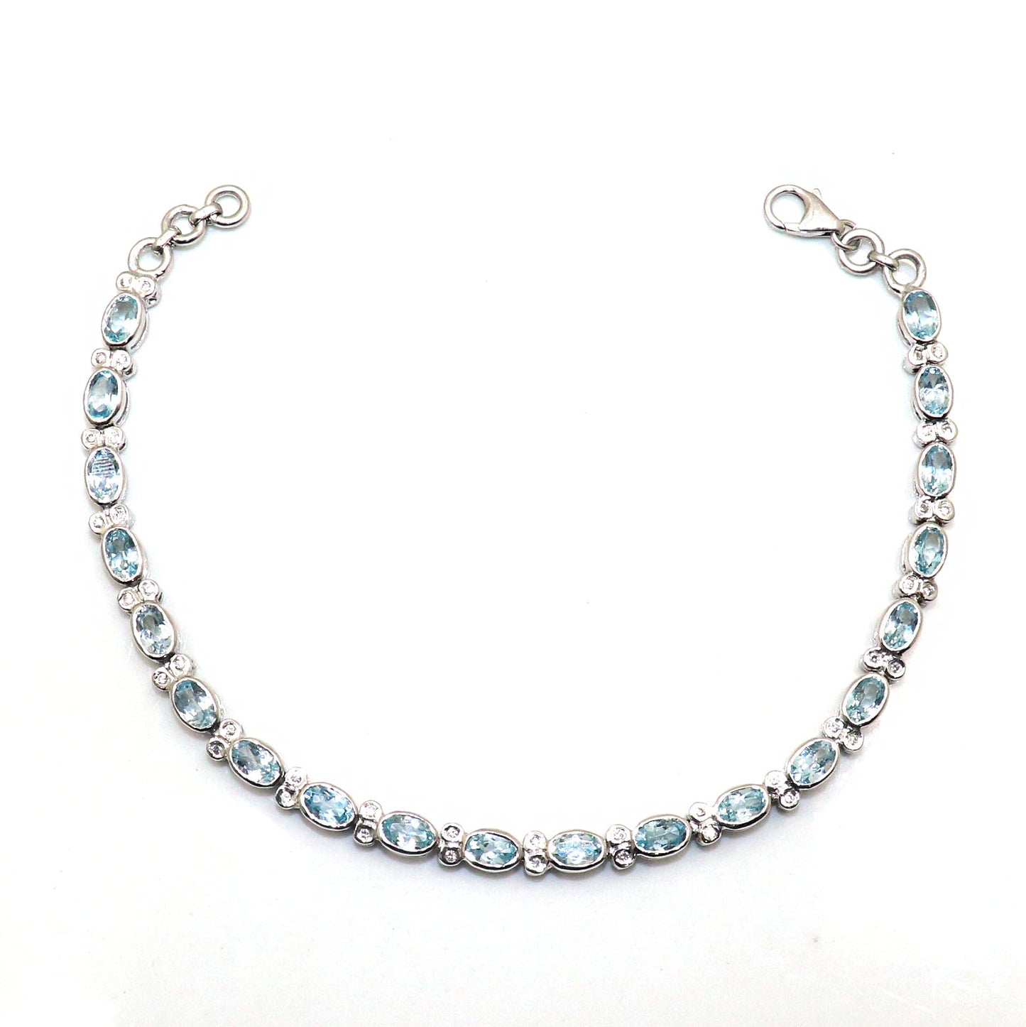 Exclusive Blue Topaz Gemstone with CZ Bracelets Jewelry