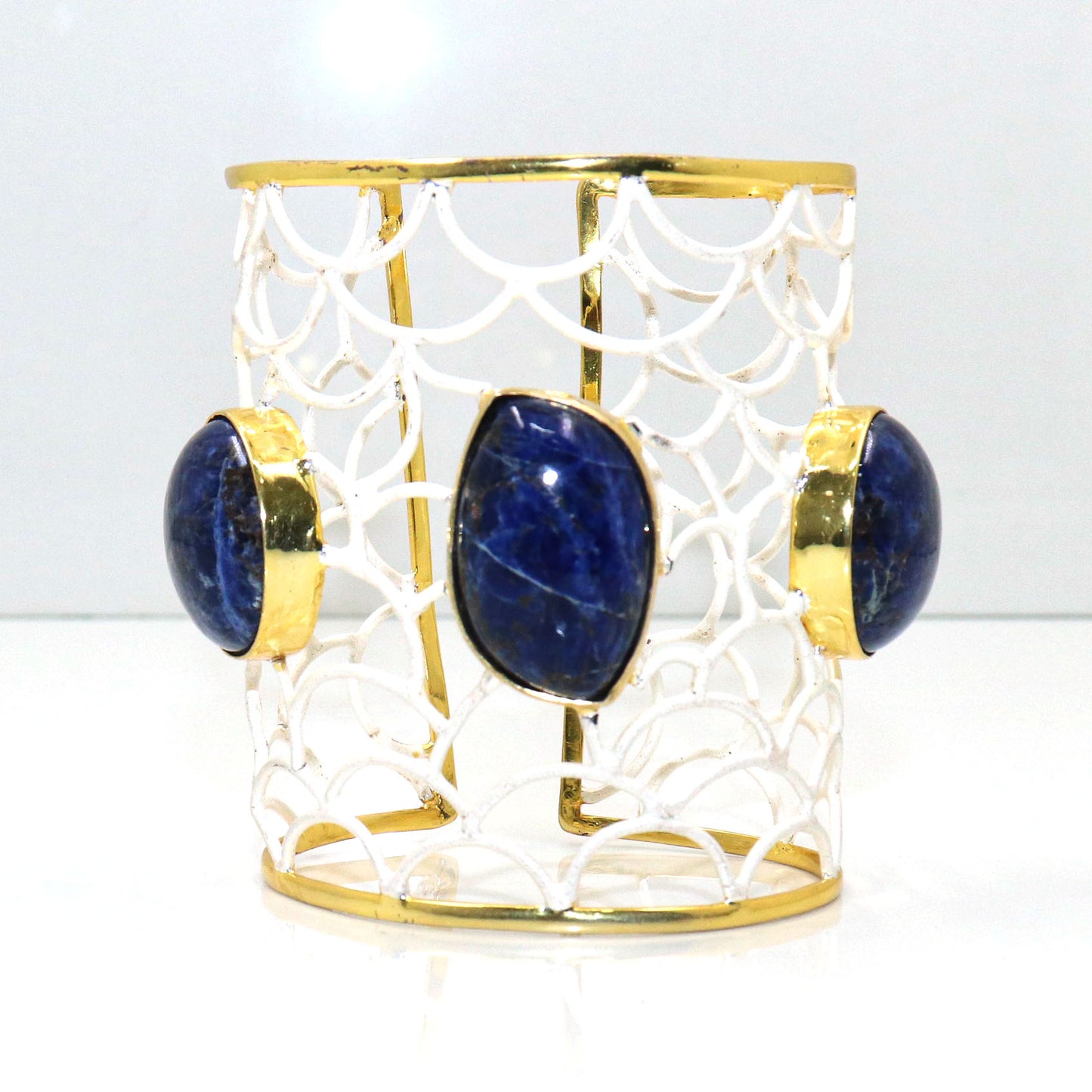 Sparkling Allure Gold Plated Lapis Lazuli Gemstone Bracelet