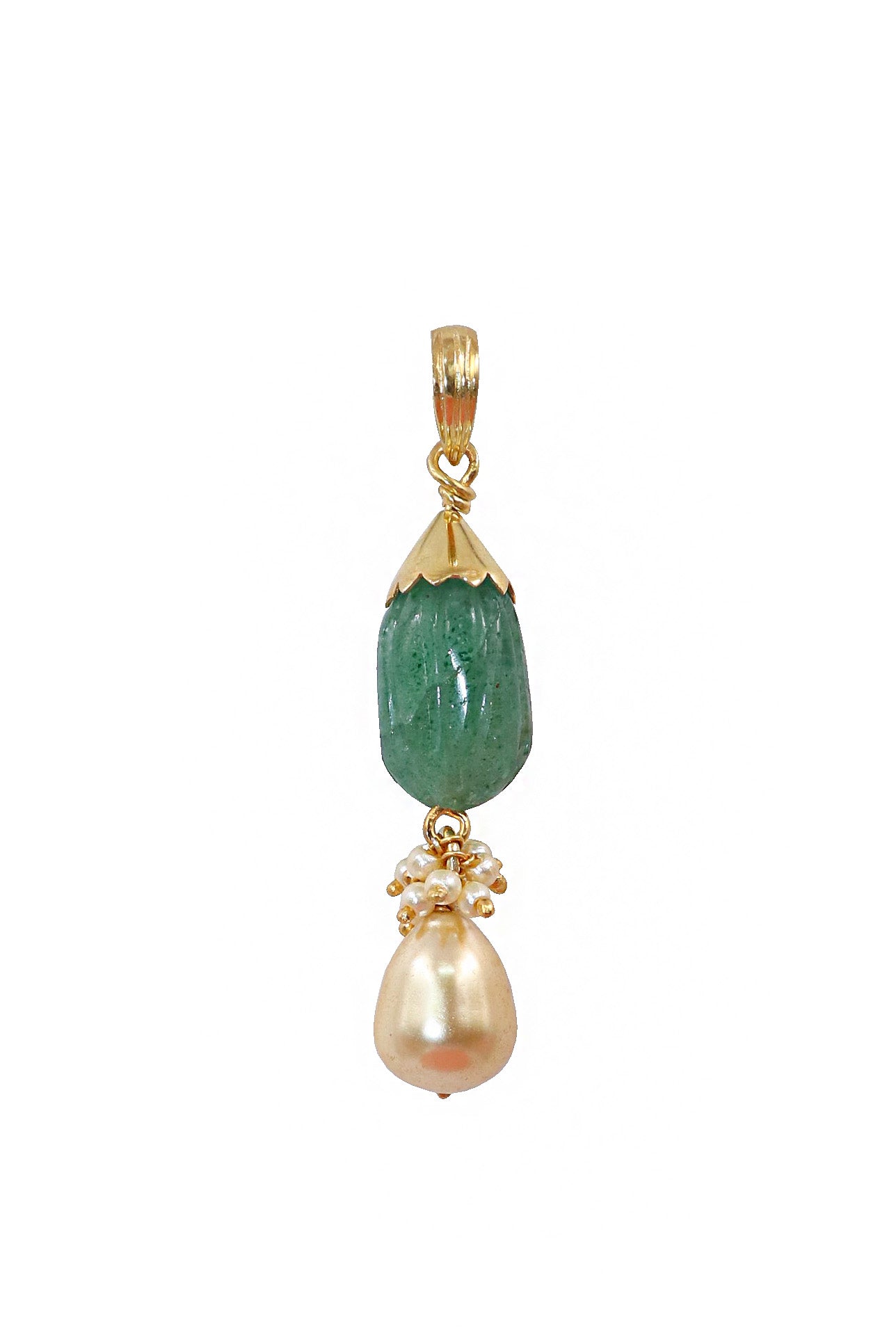 Pearl With Semi Precious Gemstone Gold Plated Simple and Elegant Festival Pendant Jewelry