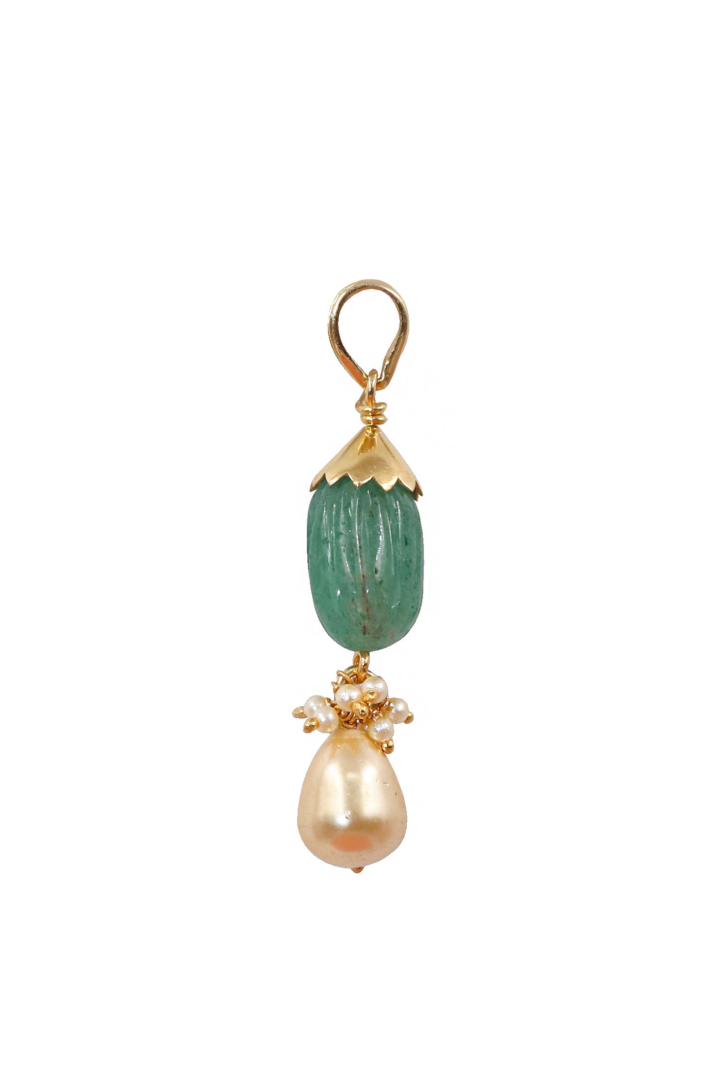 Pearl With Semi Precious Gemstone Gold Plated Simple and Elegant Festival Pendant Jewelry