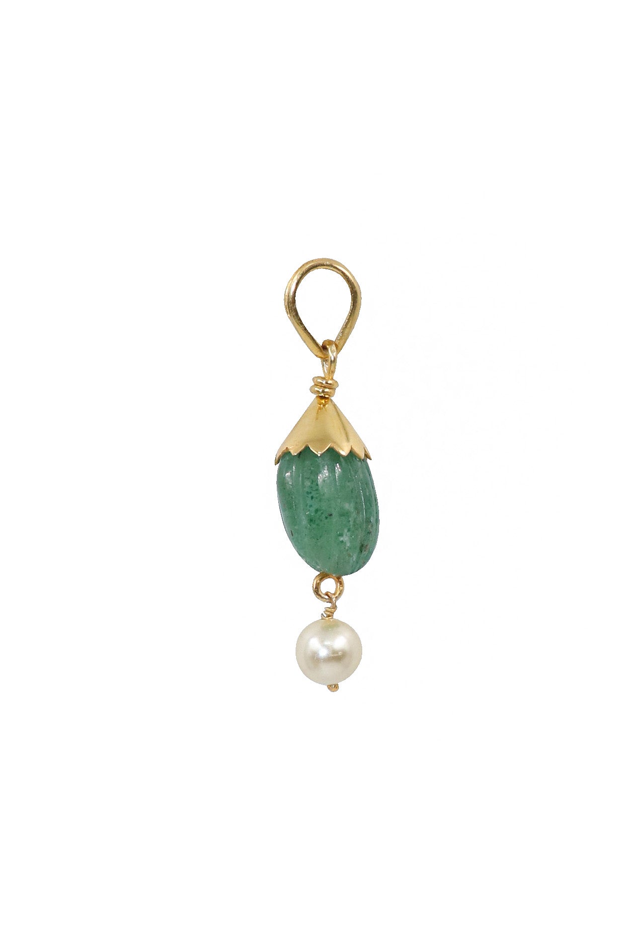 Small Pearl With Semi Precious Gemstone Gold Plated Simple Festival Pendant Jewelry