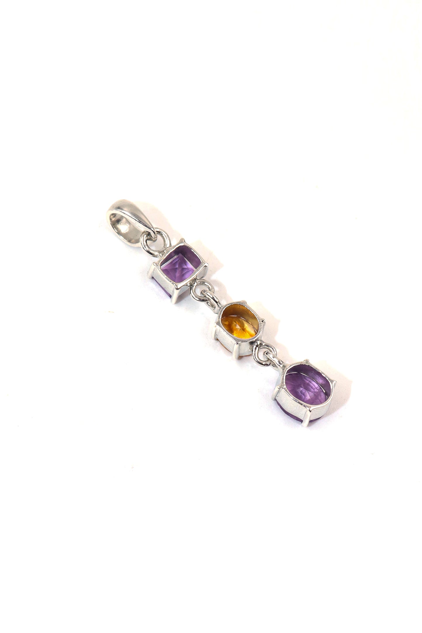 Purple Amethyst with Citrine Gemstone Daily Wear Pendant Jewelry