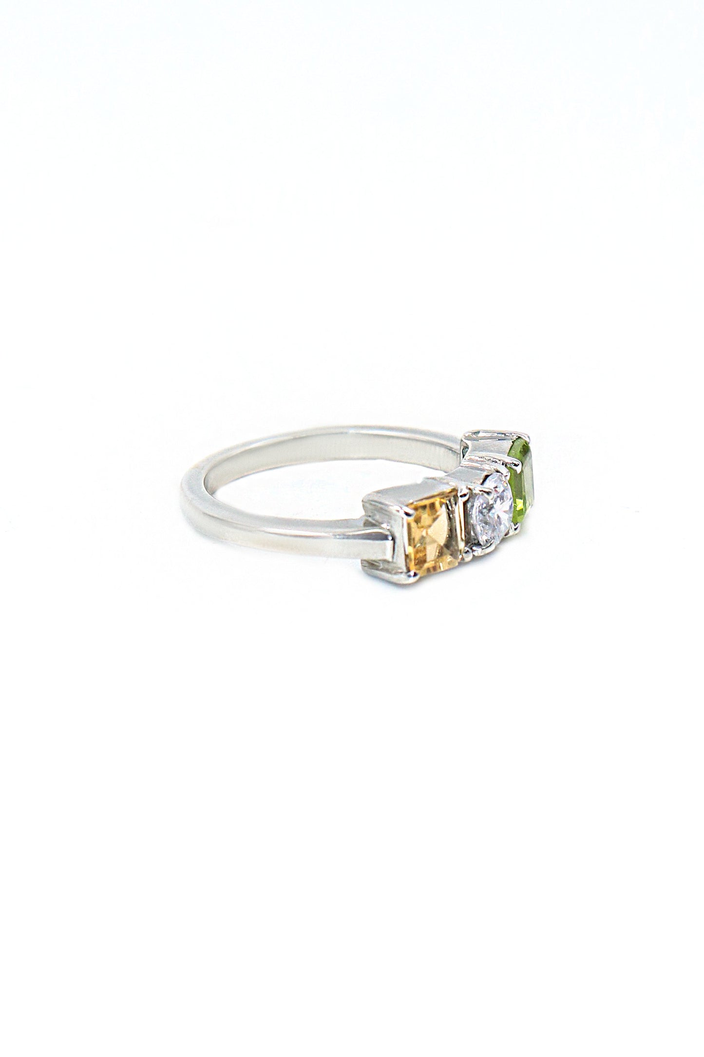 Citrine  Gemstone, CZ with Semi Precious Gemstone Ring Jewelry