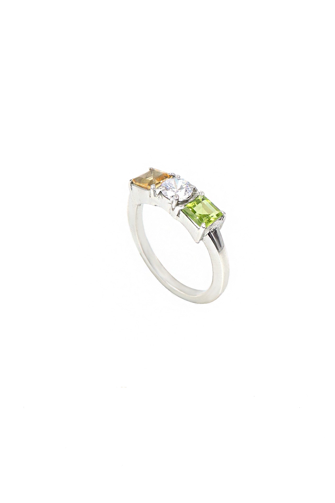 Citrine  Gemstone, CZ with Semi Precious Gemstone Ring Jewelry