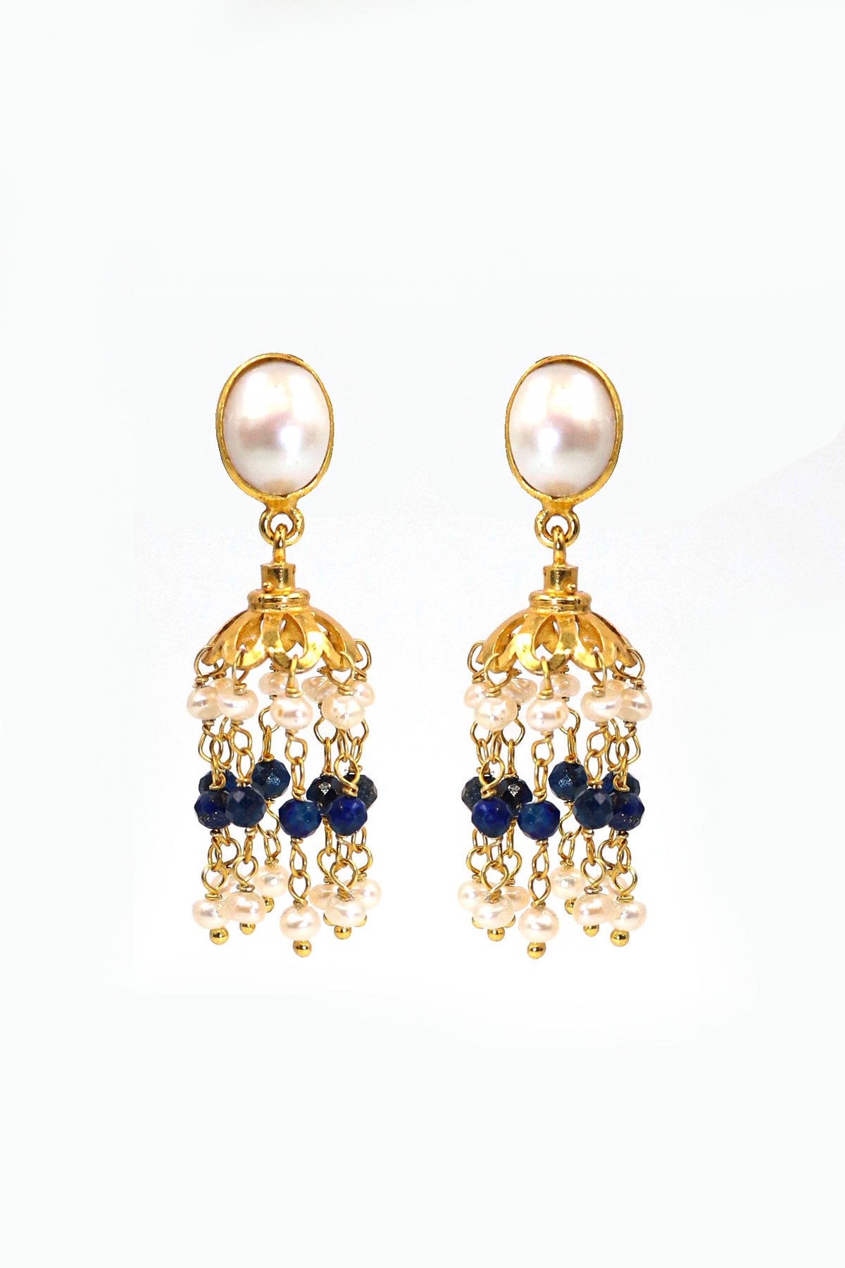 Golden Pearl Dazzle Earring