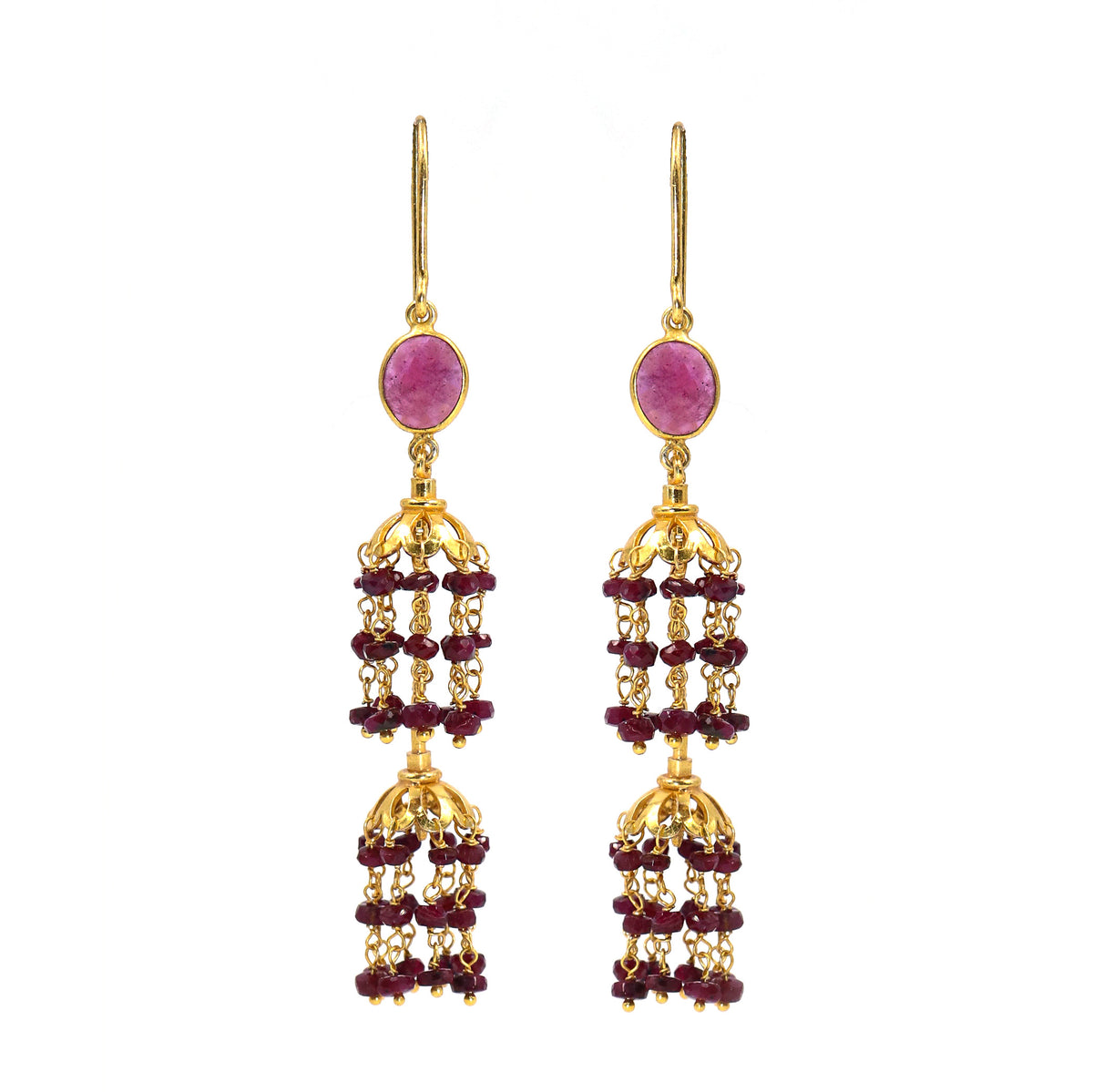 Golden Ruby Enchant Earring