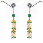 Golden Emerald & Pearl Auric Earring