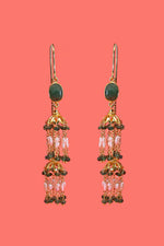 Golden Emerald & Pearl Auric Earring