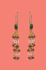 Golden Emerald & Pearl Auric Earring