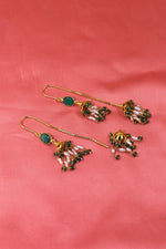 Golden Emerald & Pearl Auric Earring