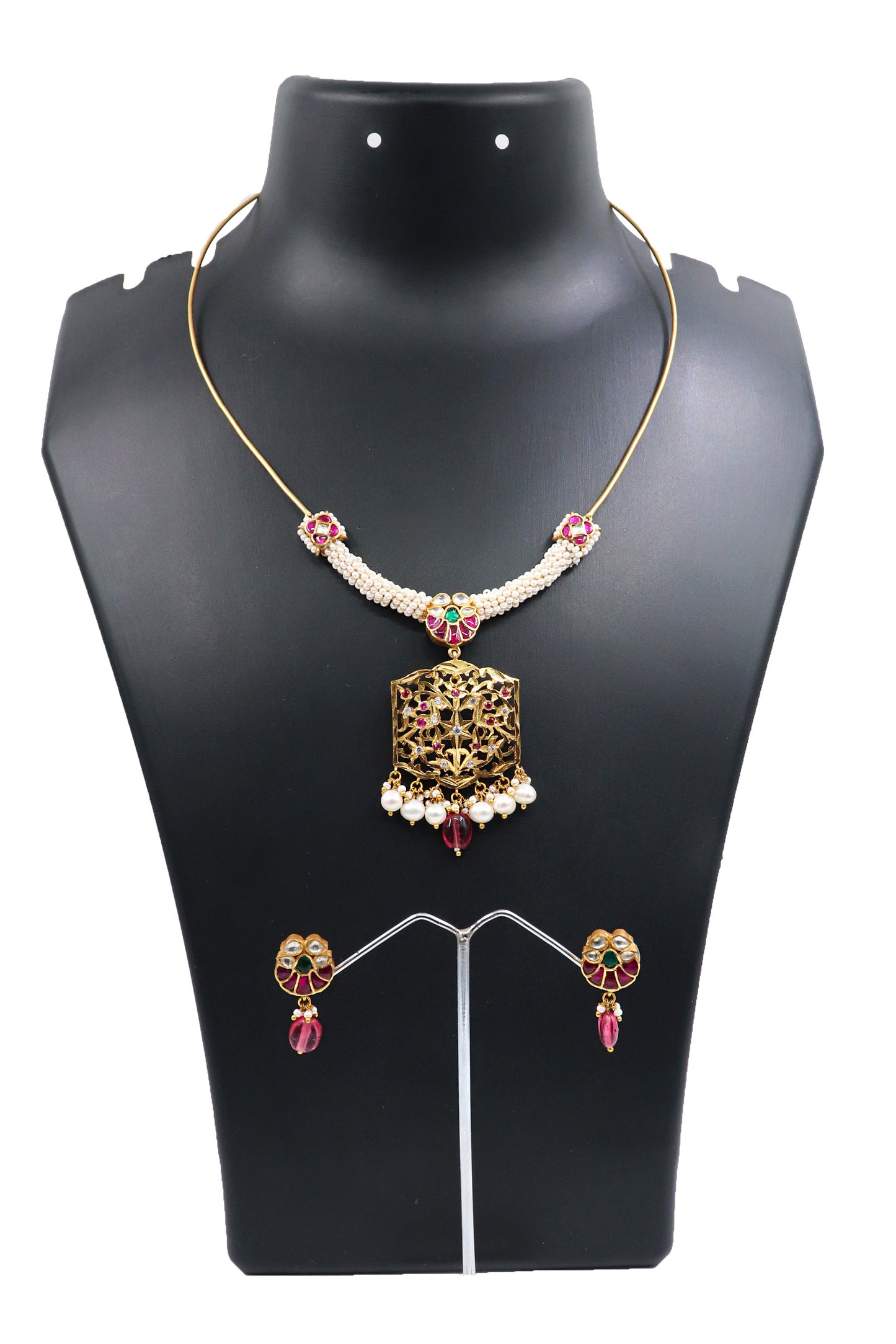 Pearl Traditional Necklace Set Handcraft Jewelry For Wedding