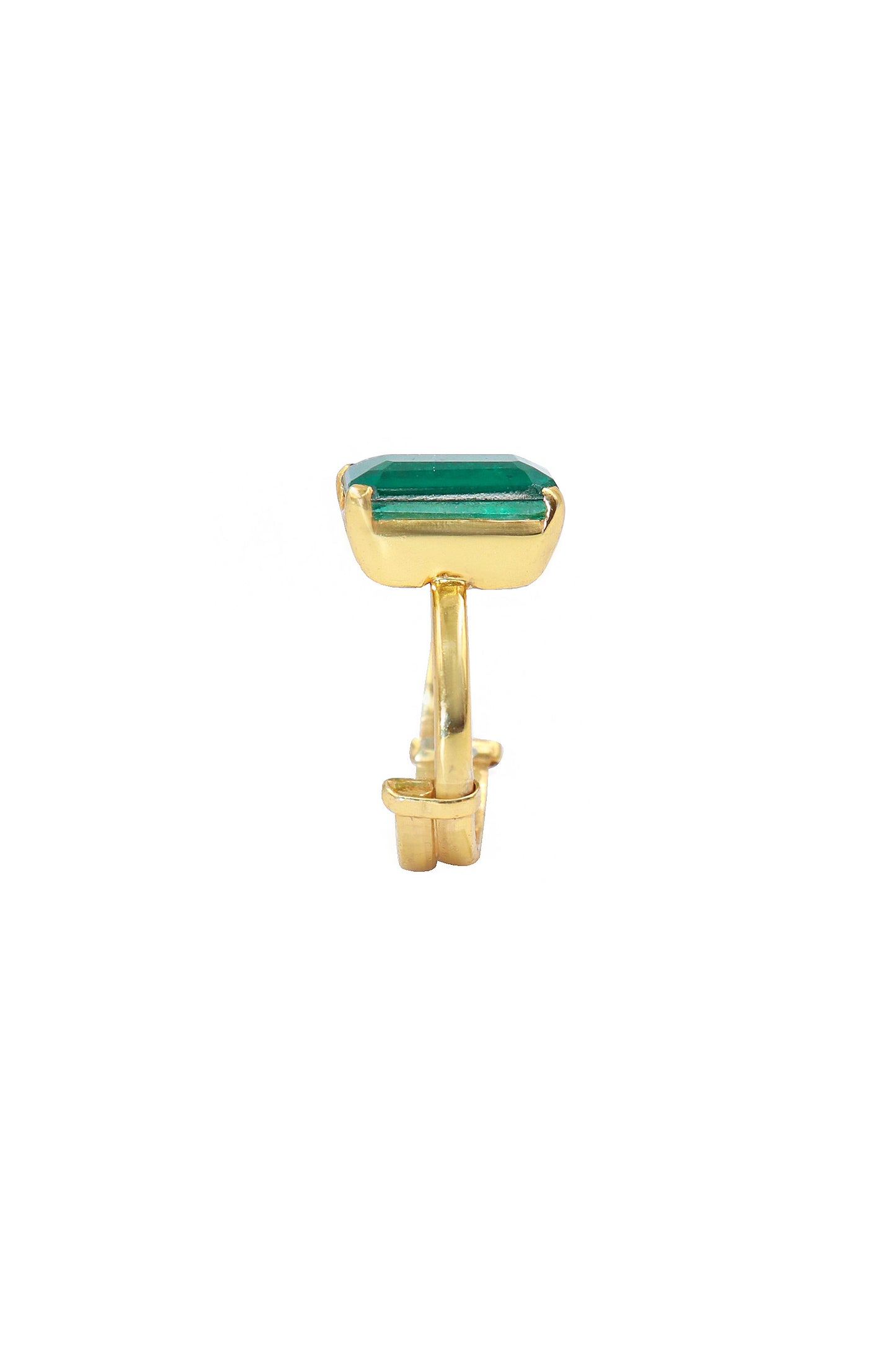 Gold Plated Emerald Gemstone Adjustable Ring Jewelry