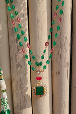 Golden Moissanite & Beaded Zenith Necklace