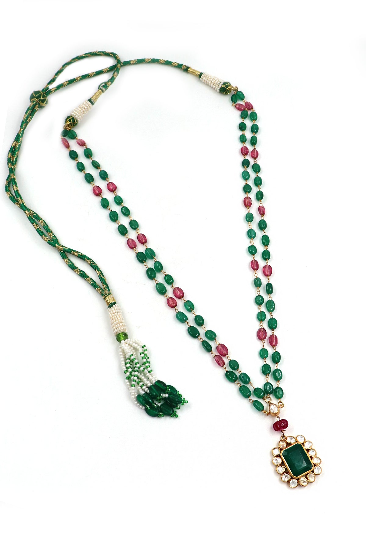 Golden Moissanite & Beaded Zenith Necklace