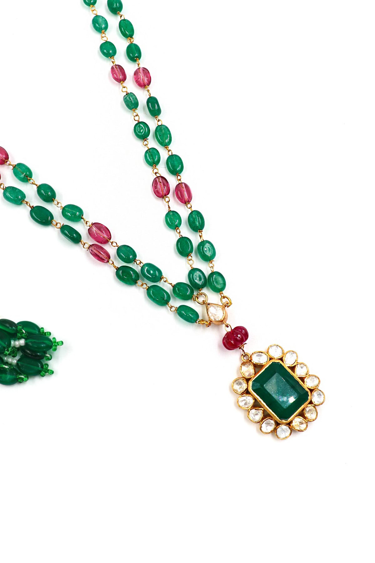 Golden Moissanite & Beaded Zenith Necklace
