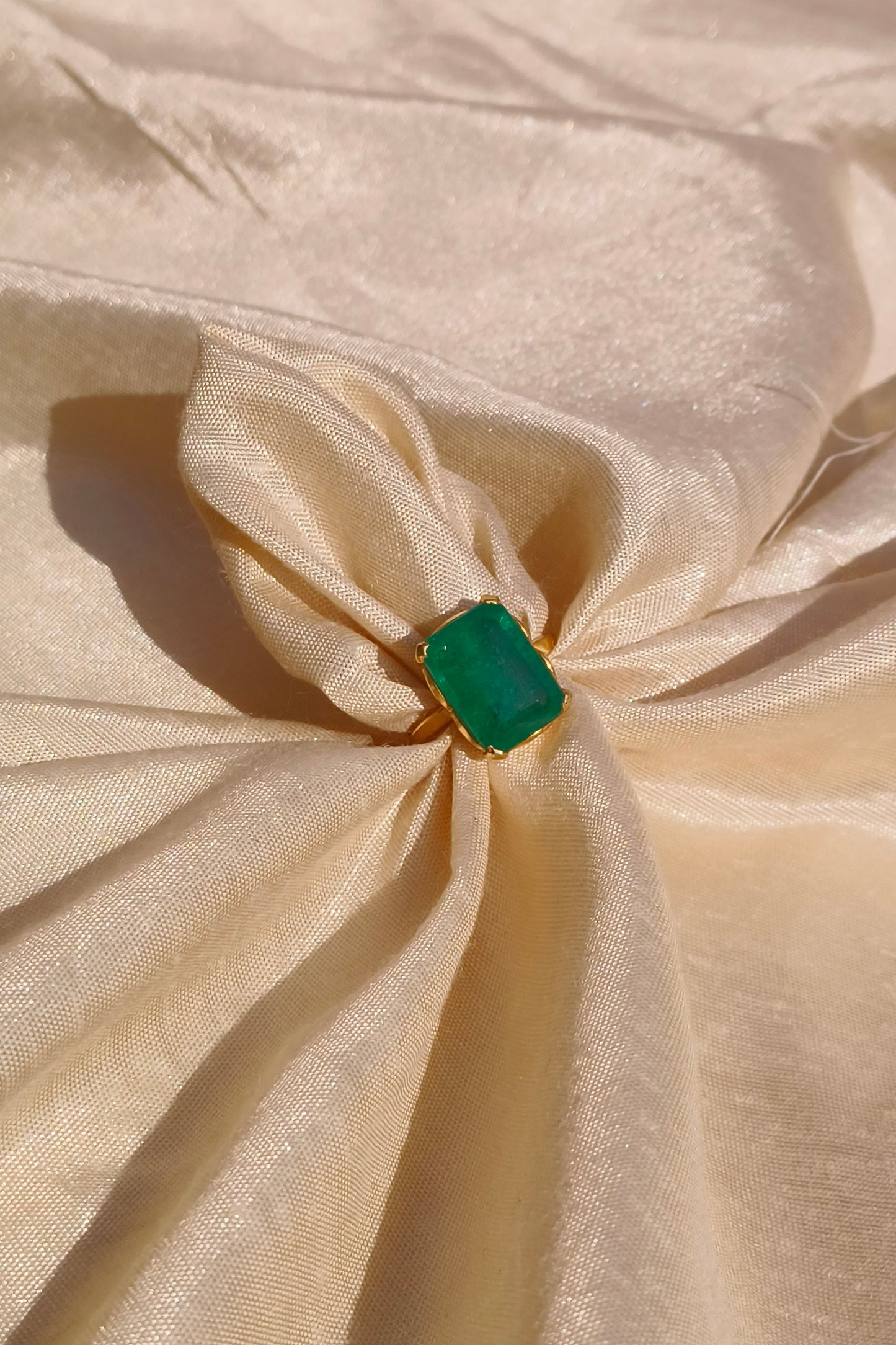 Gold Plated Green Onyx Gemstone Adjustable wedding Ring Jewelry