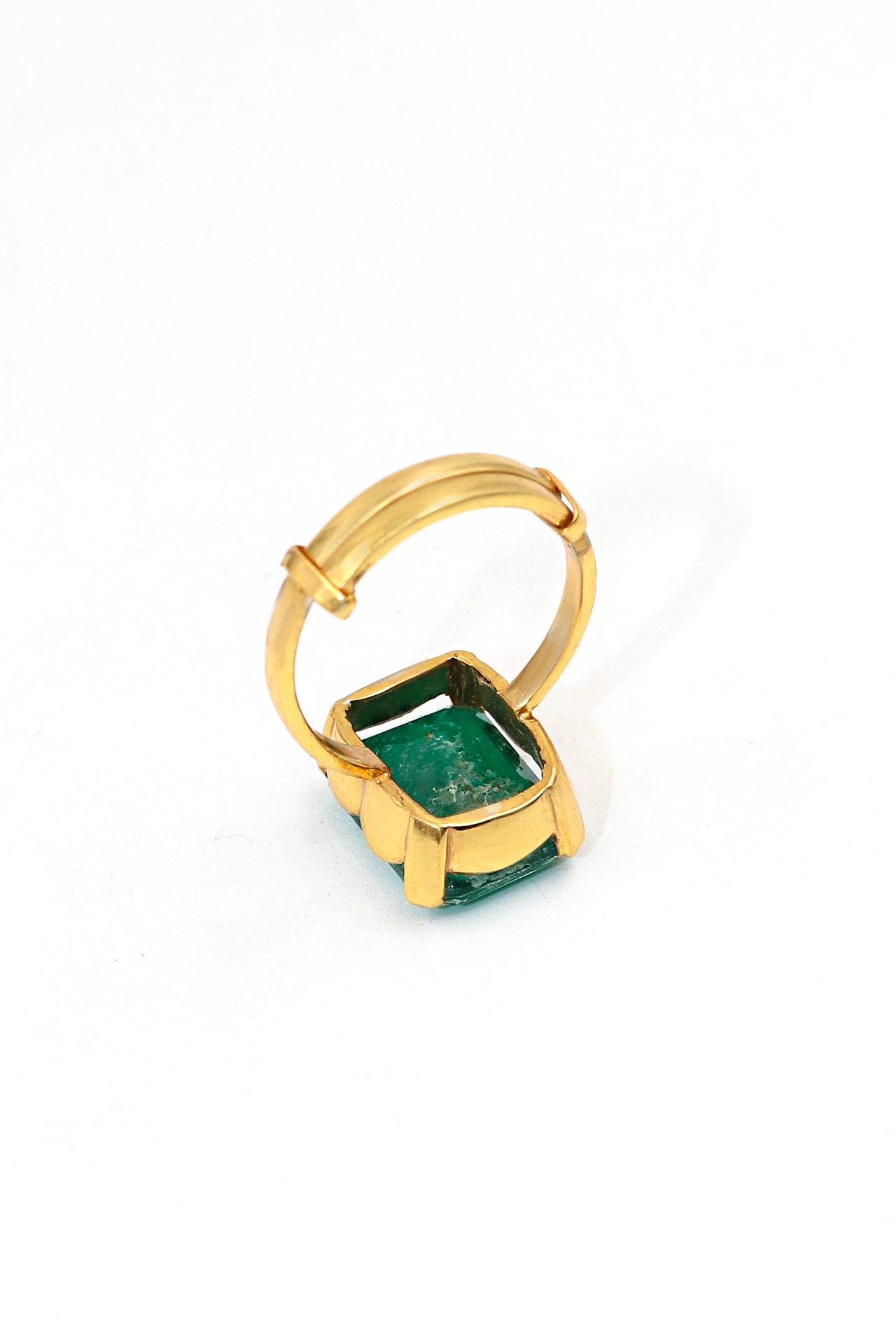 Gold Plated Green Onyx Gemstone Adjustable wedding Ring Jewelry