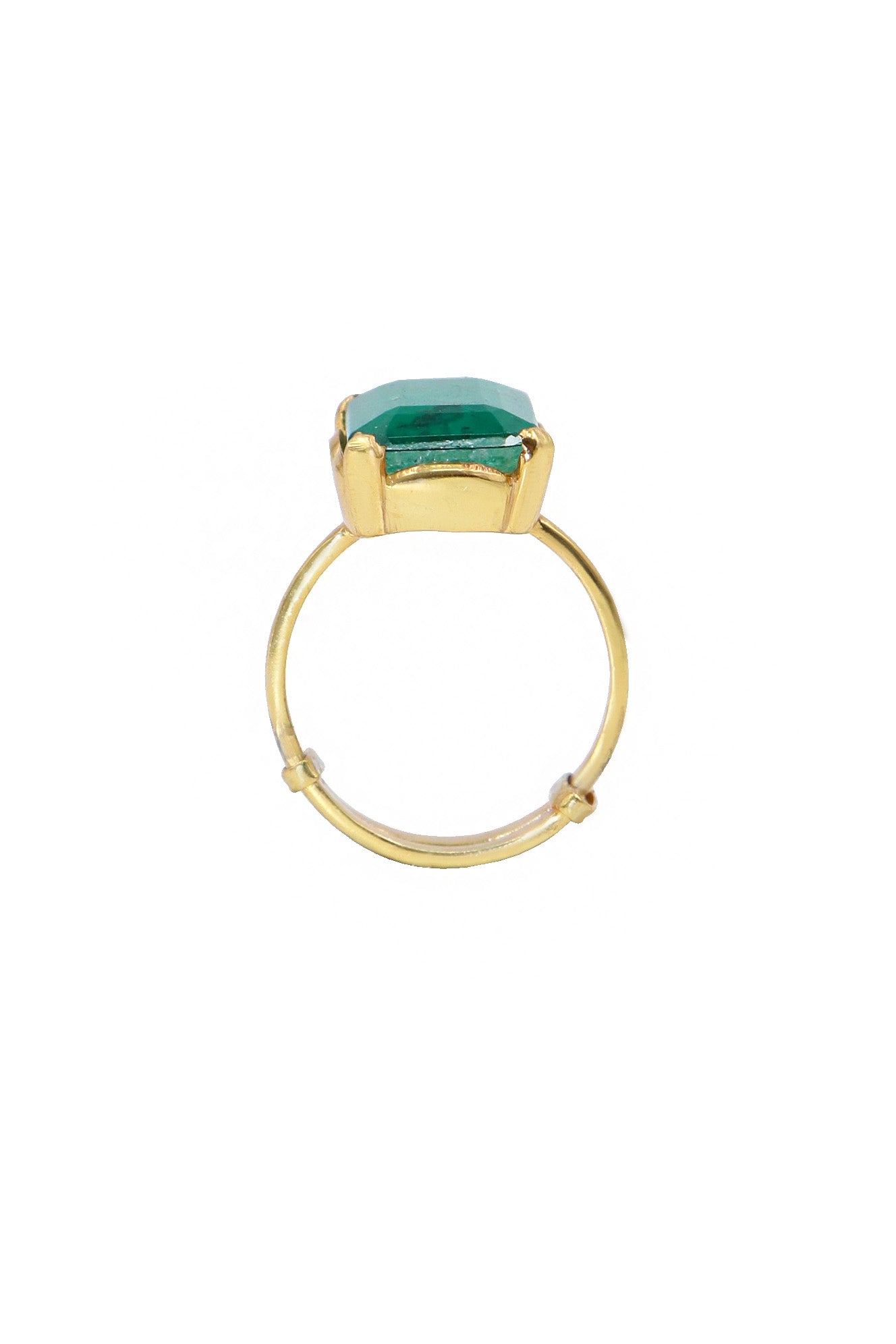 Gold Plated Green Onyx Gemstone Adjustable wedding Ring Jewelry