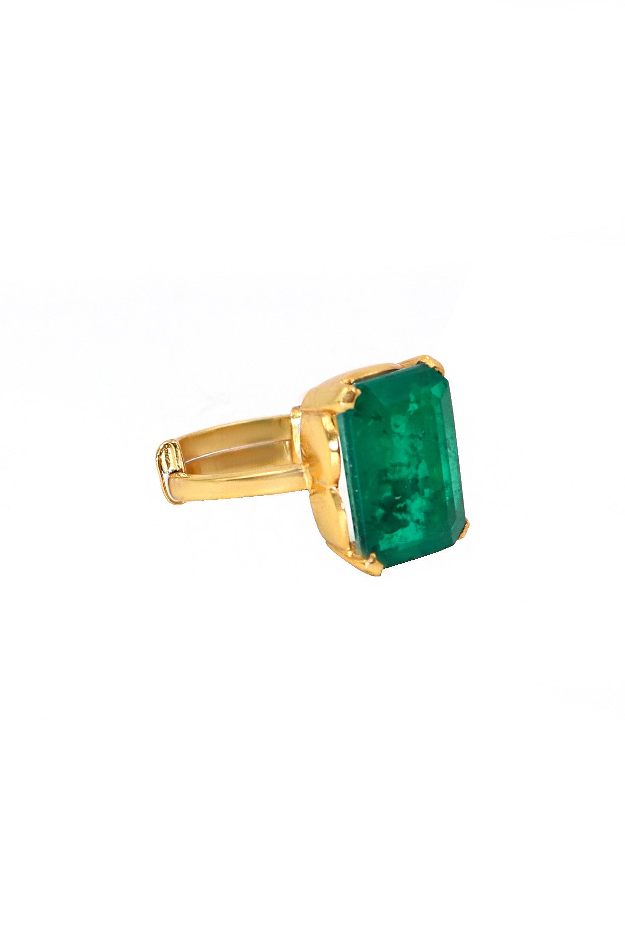 Gold Plated Green Onyx Gemstone Adjustable wedding Ring Jewelry